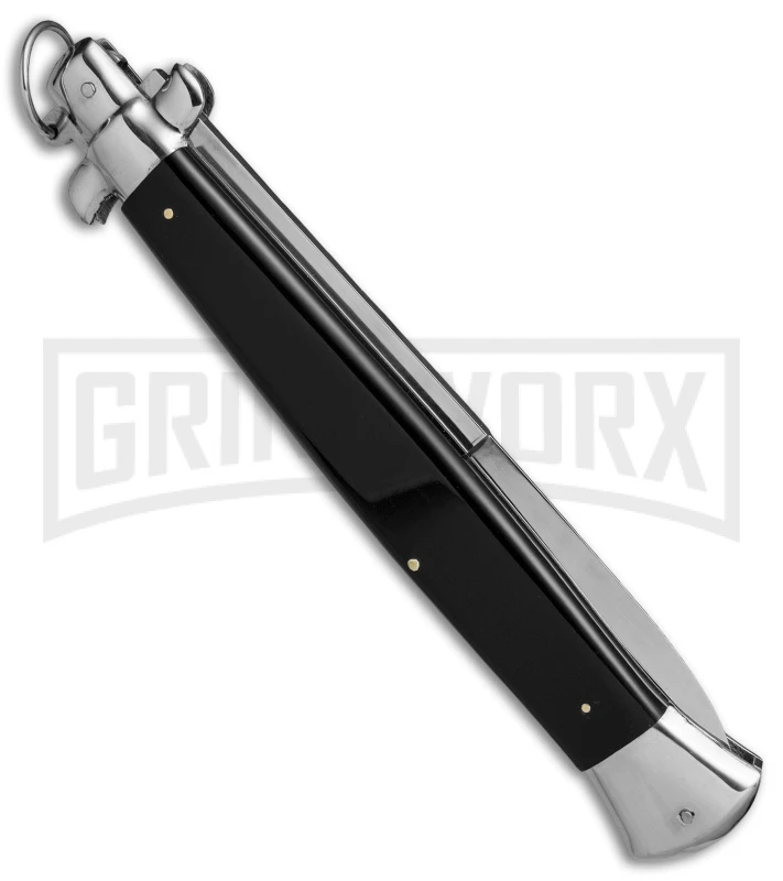 A.G.A. Campolin 18" Italian Stiletto Black Ring Pull Automatic Knife - Bayonet 5 A.G.A. Campolin 18" Italian Stiletto Black Ring Pull Automatic Knife - Bayonet - Image 3