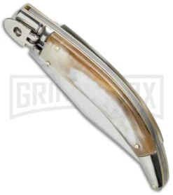 AGA Campolin Diana Honey Horn Lever Lock Automatic Knife - Satin Plain 7 AGA Campolin Diana Honey Horn Lever Lock Automatic Knife - Satin Plain -Kershaw Shop aga diana leverlock honey horn bottom cm large