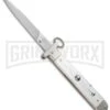 AGA Campolin 9" Francese Ring Pull White Pearlex Automatic Knife - Flat -Kershaw Shop aga francese ring white pearl large