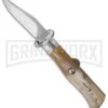 AGA Campolin 7.5" Honey Horn Shot Puller Humpback Auto Knife - Satin Plain -Kershaw Shop aga humpback shot puller honey horn large