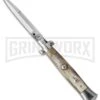 AGA Campolin 10" Honey Horn Picklock Italian Stiletto Automatic Knife - Bayonet -Kershaw Shop aga picklock honey large