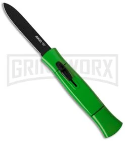 AKC 077 Concord Lime Green OTF Automatic Knife - Black Plain
