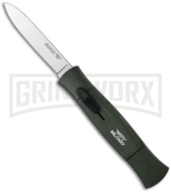 AKC Concord NATO Military Green OTF Automatic Knife - Flat Grind Satin Plain