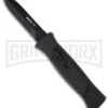 AKC 777 Blackfinger Tactical Black OTF Automatic Knife - Dagger Black Plain -Kershaw Shop akc 777 blackfinger tactical large
