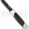 AKC 777 Blackfinger Brushed Aluminum OTF Automatic Knife - Black Plain -Kershaw Shop akc 777 flat black large