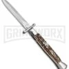 AKC 9" Italian Stiletto Swinguard Stag Automatic Knife - Dagger