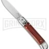 AKC 8" Italian Stiletto Leverlock Cocobolo Automatic Knife - Flat