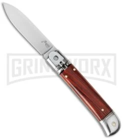 AKC 8" Italian Stiletto Leverlock Cocobolo Automatic Knife - Flat