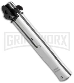 AKC 9" Tactical Leverletto Silver Automatic Knife - Satin Flat Grind -Kershaw Shop akc large leverletto silver black bottom cm large 1