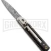 AKC Classic 6" Lever Lock Dark Horn Automatic Knife - Damascus Plain -Kershaw Shop akc mini ll dh dam large