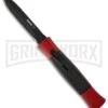 AKC 077 Concord Red/Black OTF Automatic Knife - Dagger Black Plain -Kershaw Shop akc oft red black double edge plain large