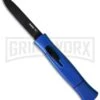 AKC 077 Blue OTF Automatic Knife - Black Flat -Kershaw Shop akc otf 077 black flat blue dl large