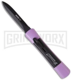 AKC Concord Purple/Black OTF Automatic Knife - Dagger Black Plain