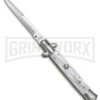 AKC 9" Italian Stiletto White Pearlex Automatic Knife - Bayonet -Kershaw Shop akc stilletos 9in white bayo akc large