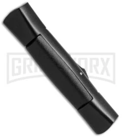 AKC Stubby Black OTF Automatic Knife - Polish Plain -Kershaw Shop akc stubby black side large