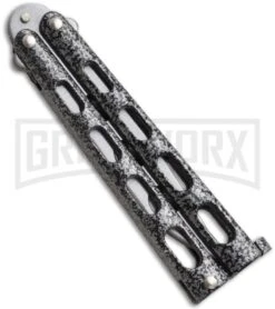 Bear And Son 113TR Silver Vein Small Trainer Butterfly Knife - Satin Plain -Kershaw Shop bear 113tr 4in silver vein butterfly back large