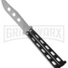 Bear & Son 114 Black Balisong Trainer Butterfly Knife - Satin Plain -Kershaw Shop bear and son butterfly trainer 114btr large