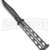 Bear And Son Knives 114 Silver Vein Balisong Butterfly Knife - Damascus Plain