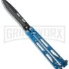 Bear OPS Bear Song IV Blue Raindrop Butterfly Knife - Black Plain -Kershaw Shop bear ops b 400 albd black blade cm large