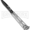 Bear OPS Bear Song IV Silver Balisong Butterfly Knife - Black Plain