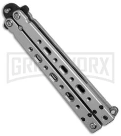 Bear OPS Bear Song V Gray Balisong Butterfly Knife - Black Plain -Kershaw Shop bear ops b 500 b 35030 side cm large