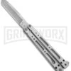 Bear OPS Bear Song IV Silver Tanto Butterfly Knife - Bead Blast Plain -Kershaw Shop bear ops bear song tanto bb B 410 AP 35027 BHQ 37242 jr large