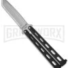 Bear And Son Knives 114AB Large Balisong Butterfly Knife - Bead Blast Tanto -Kershaw Shop bear son cutlery 5in black butterfly 114ab bhq 0886 jr large