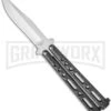 Benchmark Silver Speckle Balisong Butterfly Knife - Satin Plain -Kershaw Shop benchmark bm005 bhq 10659 jr large