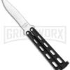 Benchmark BM007 Small Black Balisong Butterfly Knife - Satin Plain -Kershaw Shop benchmark bm007 large