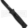 AKC 777 Blackfinger Black OTF Automatic Knife - Flat Grind Black Plain -Kershaw Shop blackfinger black black flat large