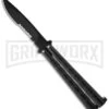 Black Jaguar Balisong Butterfly Knife - Black Serr