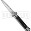 Milano 9" Stiletto Black Wood Automatic Knife - Bayonet