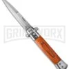 Milano 9" Stiletto Red Wood Automatic Knife - Bayonet -Kershaw Shop blade play stilletos gse018wrd cm large