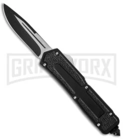 Reaver Drop Point D/A OTF Automatic Knife - Black Plain