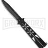 TIGER Quantum Black Balisong Butterfly Knife - Black Plain -Kershaw Shop bp black wg861 large