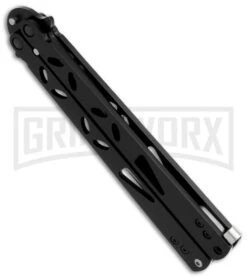 TIGER Quantum Black Balisong Butterfly Knife - Black Plain -Kershaw Shop bp black wg861 side large