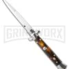 9" Italian Stiletto Acrylic Tortoise Automatic Knife - Bayonet -Kershaw Shop frank b 9 tortoise large