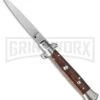 Frank B. 9" Italian Stiletto Cocobolo Wood Automatic Knife - Flat