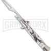 Frank B 8.5" Stiletto White Marble Automatic Bottle Opener -Kershaw Shop frank b bottle opener 9in white marble large