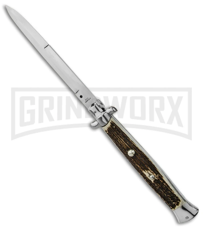 A.G.A. Campolin 18" Stag Horn Automatic Stiletto Knife (Bayonet) 3 A.G.A. Campolin 18" Stag Horn Automatic Stiletto Knife (Bayonet)