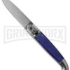 8" Fancy LeverLock Blue Pearlex Automatic Knife - Flat -Kershaw Shop inox 8in fancy leverlock blue flat cm large
