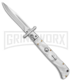 Italian Style 9" Roma White Acrylic Automatic Swinguard - Polished Plain