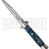 9" Anomaly Stiletto Blue Swirl Automatic Knife - Bayonet -Kershaw Shop italian milano stilletto a150bl blue satin large