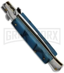 9" Anomaly Stiletto Blue Swirl Automatic Knife - Bayonet -Kershaw Shop italian milano stilletto a150bl blue satin side large