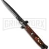 Milano 9" Dark Wood Italian Style Automatic Knife - Bayonet Black