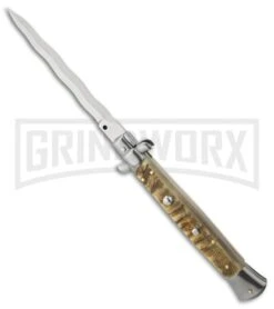 Frank B 11" Ram Horn Stiletto Automatic Knife (Kriss)