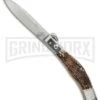 Lepre 10' Stag Horn Picklock Automatic Knife Fileworked - Satin Plain -Kershaw Shop lepre 10in stag horn fileworked BP 18831 er large