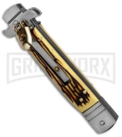 Kershaw Shop -Kershaw Shop lever lock stag 7 5in wns it 201 b BP 18219 er spine large