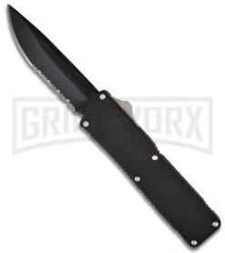 Lightning Black D/A OTF Automatic Knife - Black Serr
