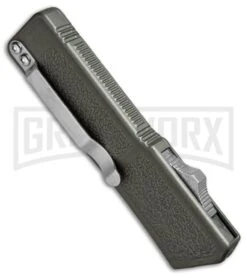 Lightning Gray D/A OTF Automatic Knife - Black Dagger Serr -Kershaw Shop lightning grey dagger black serr closed dl large